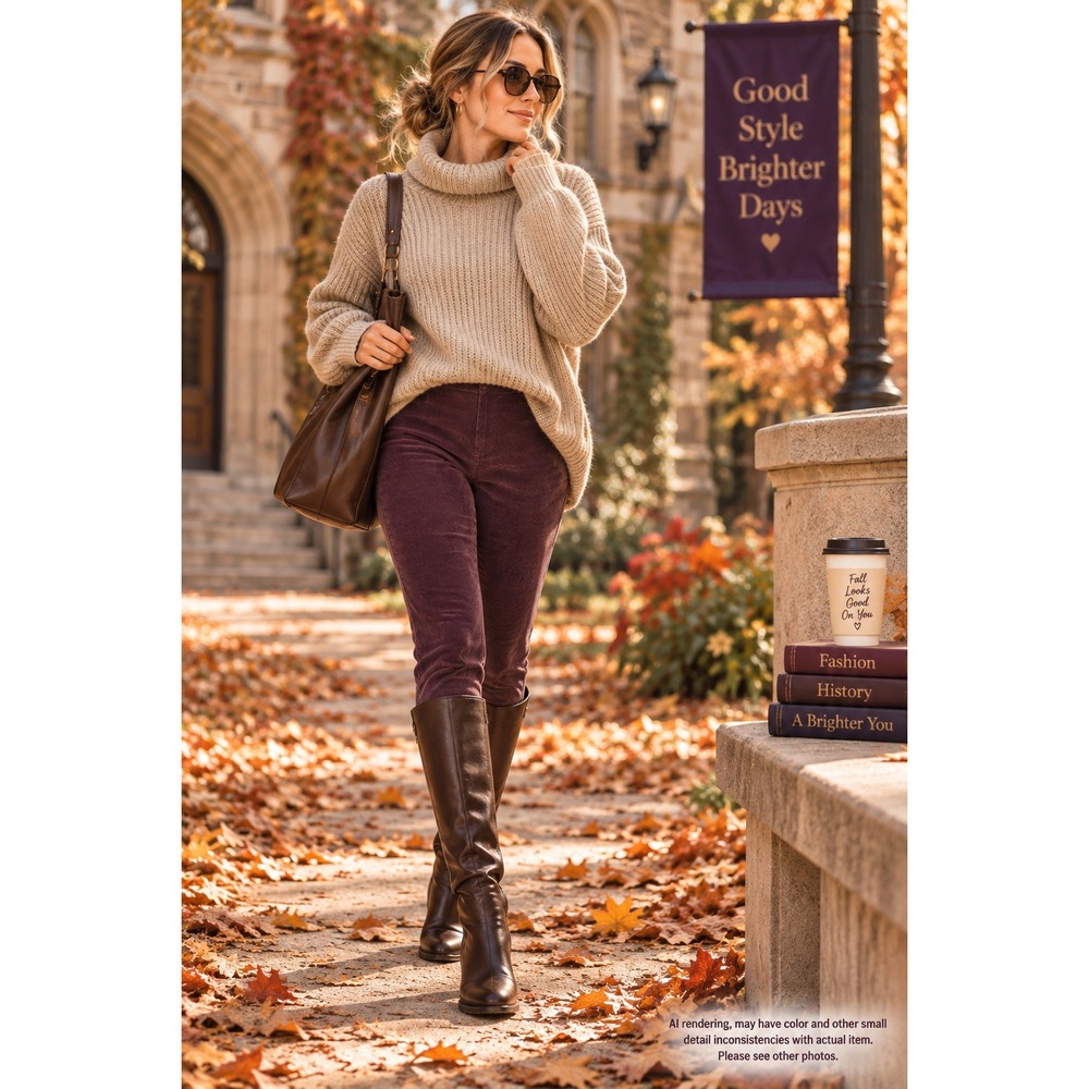 J. Jill 8 Plum Corduroy Leggings Pull On Pants Dark Academia Preppy Purple
